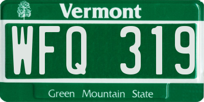 VT license plate WFQ319