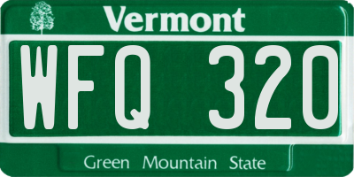 VT license plate WFQ320
