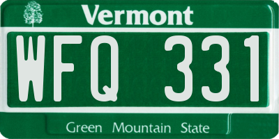 VT license plate WFQ331