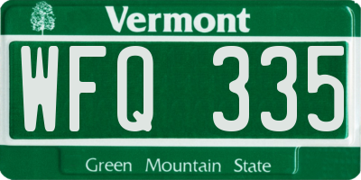 VT license plate WFQ335
