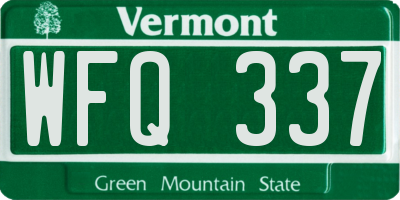 VT license plate WFQ337
