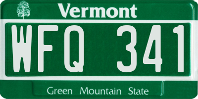 VT license plate WFQ341