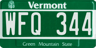 VT license plate WFQ344