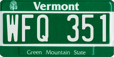 VT license plate WFQ351