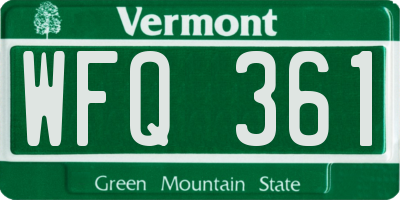 VT license plate WFQ361