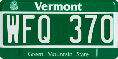 VT license plate WFQ370