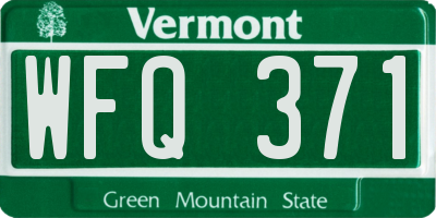 VT license plate WFQ371