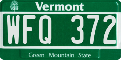 VT license plate WFQ372