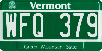 VT license plate WFQ379