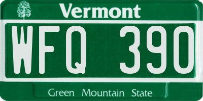 VT license plate WFQ390