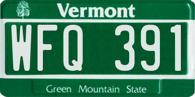 VT license plate WFQ391