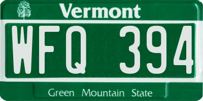 VT license plate WFQ394