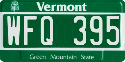 VT license plate WFQ395