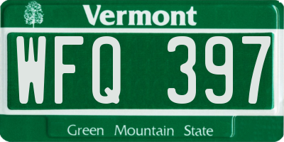 VT license plate WFQ397