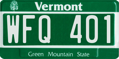 VT license plate WFQ401