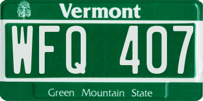 VT license plate WFQ407