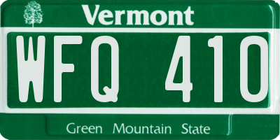 VT license plate WFQ410
