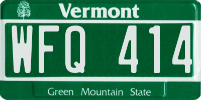 VT license plate WFQ414