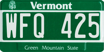 VT license plate WFQ425