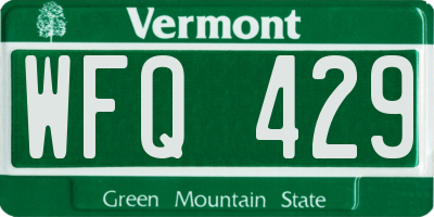 VT license plate WFQ429