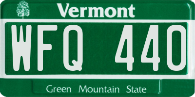 VT license plate WFQ440