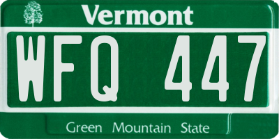 VT license plate WFQ447