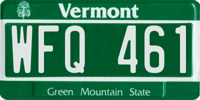 VT license plate WFQ461