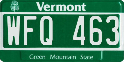 VT license plate WFQ463