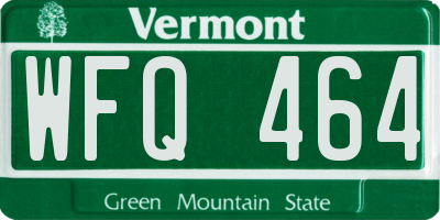 VT license plate WFQ464