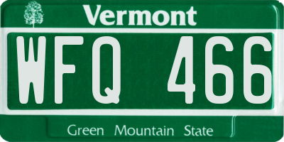 VT license plate WFQ466