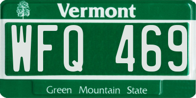 VT license plate WFQ469