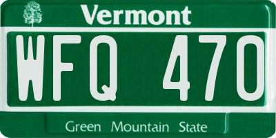 VT license plate WFQ470