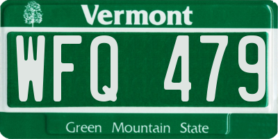 VT license plate WFQ479