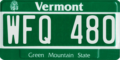 VT license plate WFQ480