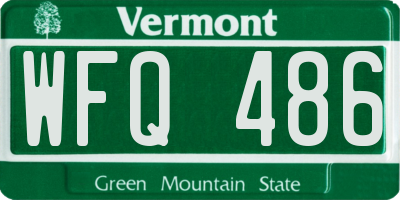 VT license plate WFQ486