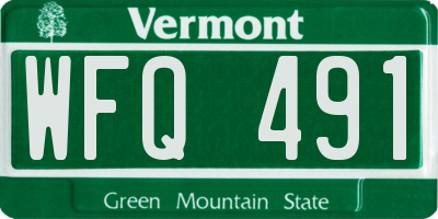 VT license plate WFQ491