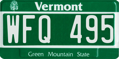 VT license plate WFQ495