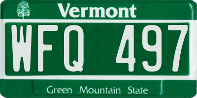 VT license plate WFQ497