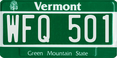 VT license plate WFQ501