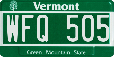 VT license plate WFQ505