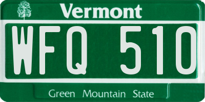 VT license plate WFQ510