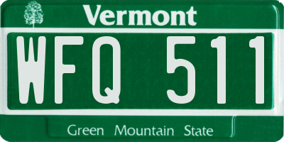 VT license plate WFQ511