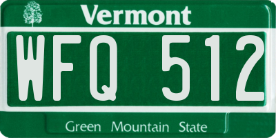 VT license plate WFQ512