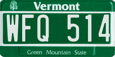 VT license plate WFQ514