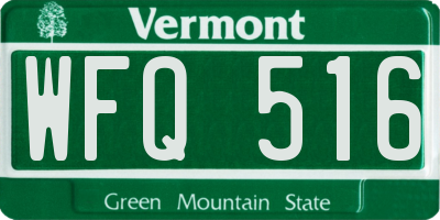 VT license plate WFQ516