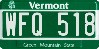 VT license plate WFQ518