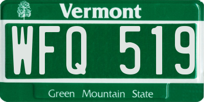 VT license plate WFQ519