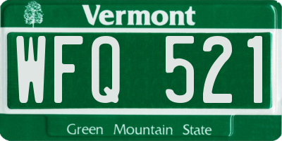 VT license plate WFQ521