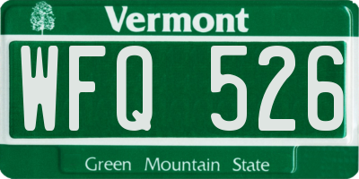 VT license plate WFQ526