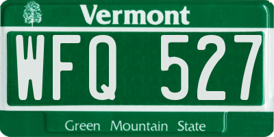 VT license plate WFQ527